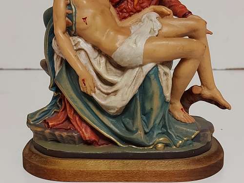 ULTRA RARE VINTAGE OTCO DESIGNER WOOD CARVED MADONNA AND JESUS SCULPTURE, MADE IN ITALY