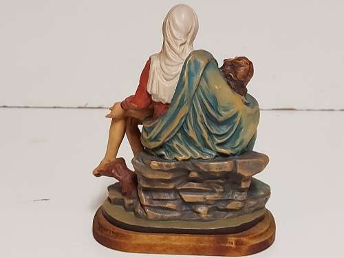 ULTRA RARE VINTAGE OTCO DESIGNER WOOD CARVED MADONNA AND JESUS SCULPTURE, MADE IN ITALY