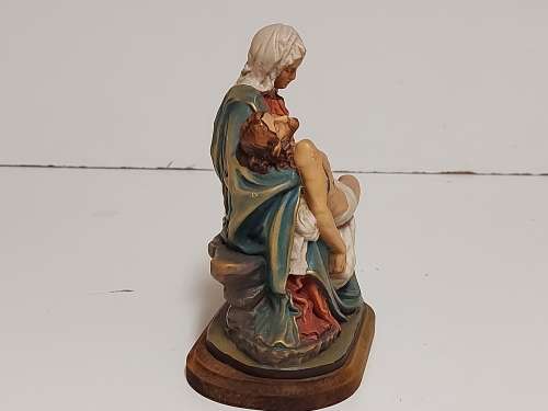 ULTRA RARE VINTAGE OTCO DESIGNER WOOD CARVED MADONNA AND JESUS SCULPTURE, MADE IN ITALY