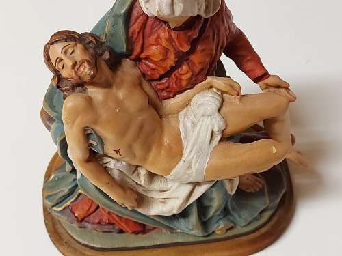 ULTRA RARE VINTAGE OTCO DESIGNER WOOD CARVED MADONNA AND JESUS SCULPTURE, MADE IN ITALY