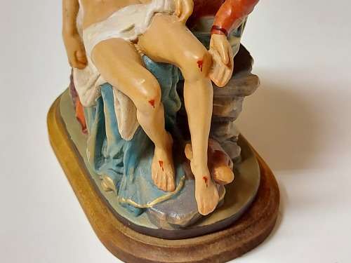 ULTRA RARE VINTAGE OTCO DESIGNER WOOD CARVED MADONNA AND JESUS SCULPTURE, MADE IN ITALY