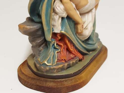 ULTRA RARE VINTAGE OTCO DESIGNER WOOD CARVED MADONNA AND JESUS SCULPTURE, MADE IN ITALY