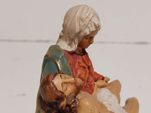 ULTRA RARE VINTAGE OTCO DESIGNER WOOD CARVED MADONNA AND JESUS SCULPTURE, MADE IN ITALY
