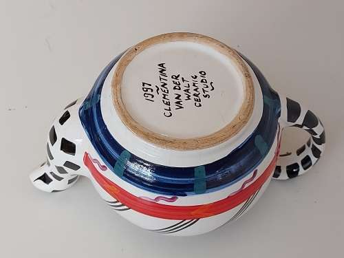 VINTAGE CLEMENTINA VAN DER WALT ART POTTERY TEA POT