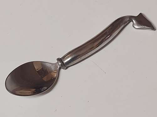 CARROL BOYES FUNCTIONAL ART: VINTAGE RARE AND UNUSUAL PEWTER AND STAINLESS STEEL SPOON