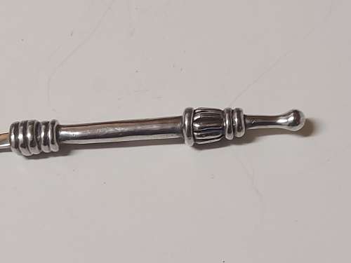 CARROL BOYES FUNCTIONAL ART: VINTAGE PEWTER AND STAINLESS STEEL SPREADER
