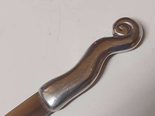 CARROL BOYES FUNCTIONAL ART: VINTAGE PEWTER AND STAINLESS STEEL SPREADER