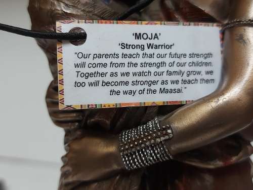 ZAWADI AFRICAN COLLECTION TALL COLD CAST BRONZE SCULPTURE (MOJA-STRONG TOGETHER)