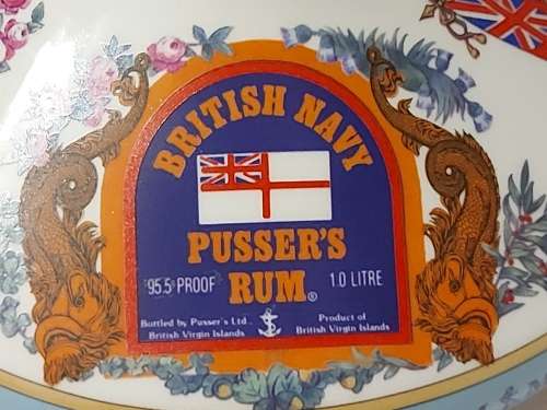 GREAT FIND! NAHON WADE PORCELAIN BRITISH NAVY PUSSER`S RUM SHIP`S FLAT DECANTER