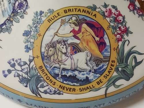 GREAT FIND! NAHON WADE PORCELAIN BRITISH NAVY PUSSER`S RUM SHIP`S FLAT DECANTER