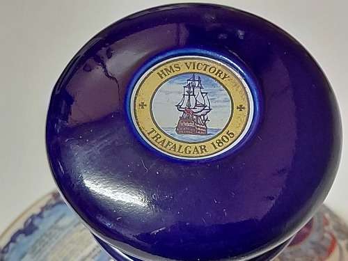GREAT FIND! NAHON WADE PORCELAIN BRITISH NAVY PUSSER`S RUM SHIP`S FLAT DECANTER