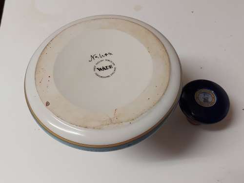 GREAT FIND! NAHON WADE PORCELAIN BRITISH NAVY PUSSER`S RUM SHIP`S FLAT DECANTER