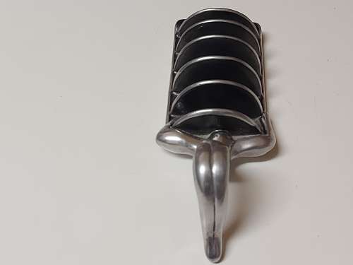 VINTAGE CARROL BOYES FUNCTIONAL ART STURDY AND HEAVY PEWTER TOAST RACK