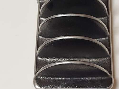 VINTAGE CARROL BOYES FUNCTIONAL ART STURDY AND HEAVY PEWTER TOAST RACK