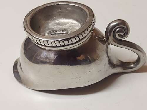 VINTAGE CARROL BOYES FUNCTIONAL ART SOLID AND HEAVY EARLY DESIGN PEWTER CREAMER