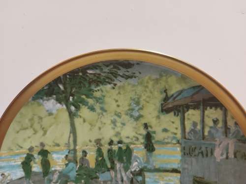 CROWN STAFFORDSHIRE FINE BONE CHINA PLATE DEPICTING CLAUDE MONET`s (1840-1926) LA GRENOUILLERE
