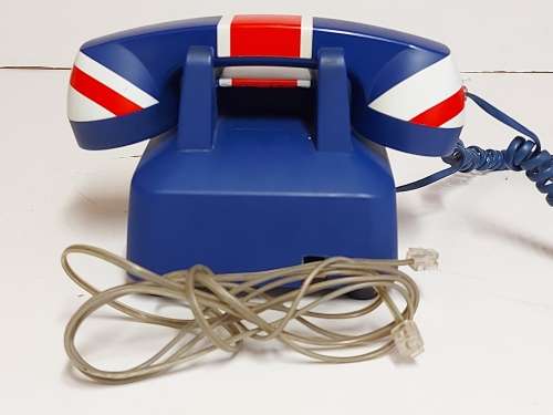 VINTAGE CLASSIC UNION JACK RETRO BRITISH DESIGN PUSH BUTTON TELEPHONE