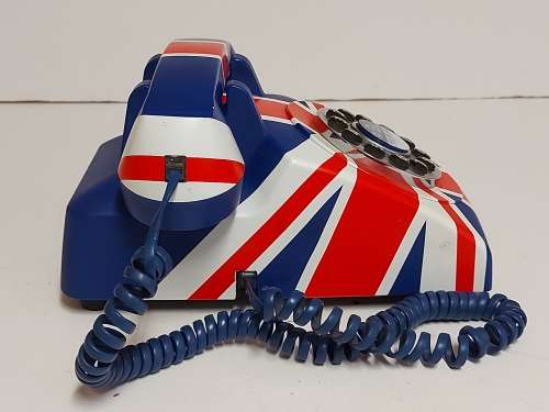 VINTAGE CLASSIC UNION JACK RETRO BRITISH DESIGN PUSH BUTTON TELEPHONE