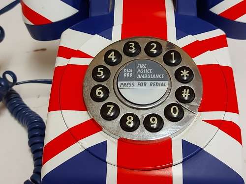 VINTAGE CLASSIC UNION JACK RETRO BRITISH DESIGN PUSH BUTTON TELEPHONE
