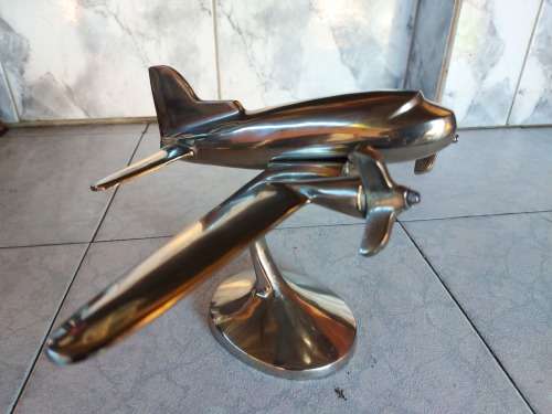 AWESOME VINTAGE POLISHED ALUMINIUM DISPLAY AIRPLANE