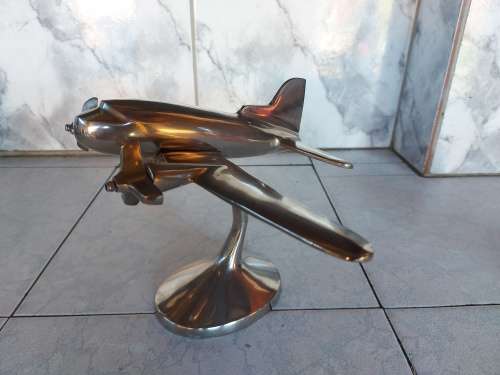 AWESOME VINTAGE POLISHED ALUMINIUM DISPLAY AIRPLANE