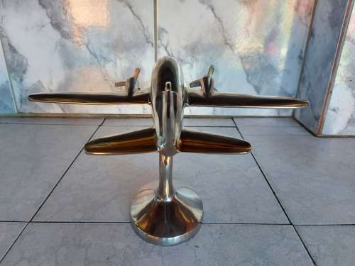 AWESOME VINTAGE POLISHED ALUMINIUM DISPLAY AIRPLANE
