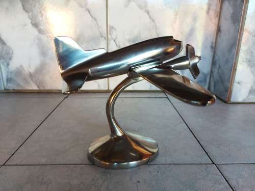 AWESOME VINTAGE POLISHED ALUMINIUM DISPLAY AIRPLANE