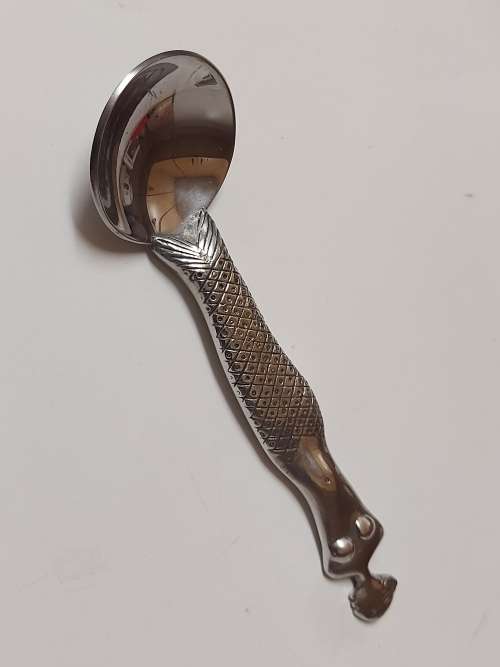 VINTAGE CARROL BOYES FUNCTIONAL ART PEWTER AND STAINLESS SUGAR SPOON