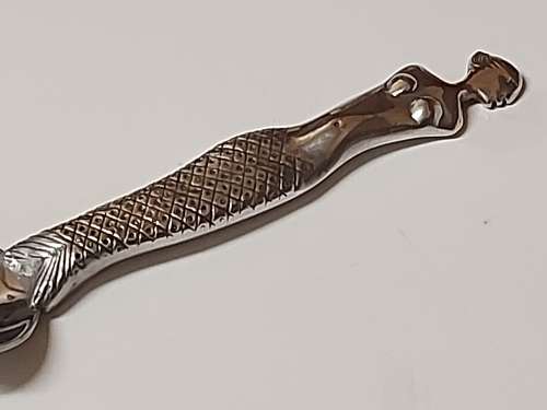 VINTAGE CARROL BOYES FUNCTIONAL ART PEWTER AND STAINLESS SUGAR SPOON