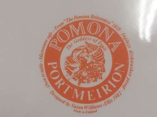 PORTMEIRION POMONA THE GODDESS OF FRUIT PLATE, DESIGNED BY SUSAN WILLIAMS-ELLIS
