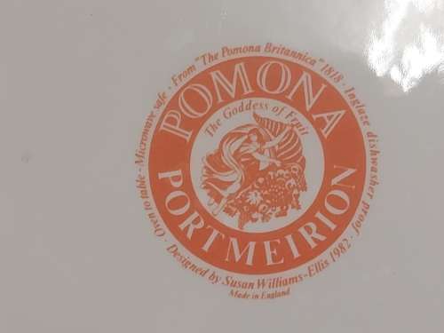 PORTMEIRION POMONA THE GODDESS OF FRUIT PLATE, DESIGNED BY SUSAN WILLIAMS-ELLIS