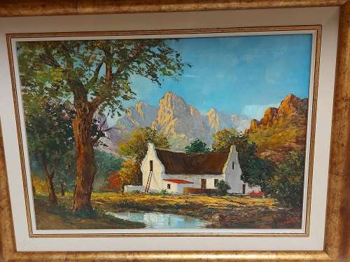 INVESTMENT ART: BEAUTIFUL ORIGINAL OIL ON BOARD PAINTING BY SOUTH AFRICAN ARTIST, J L FAURE