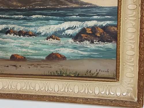 INVESTMENT ART: STUNNING ORIGINAL OIL ON BOARD PAINTING BY SOUTH AFRICAN ARTIST, E KORUB