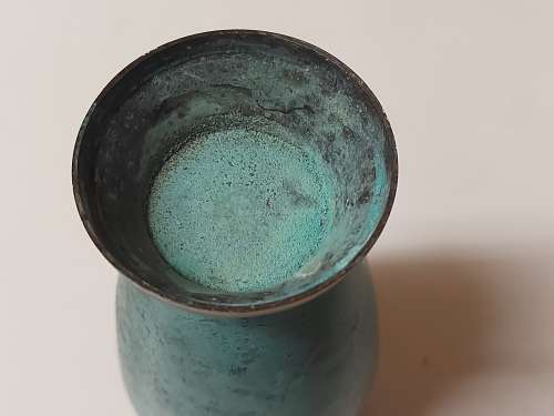 STUNNING VINTAGE PAIR OF PATINATED BRASS VASES