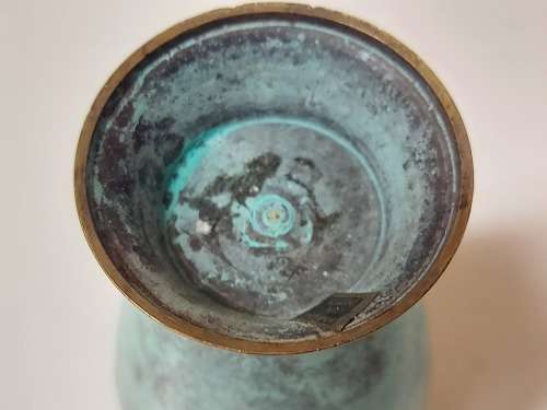 STUNNING VINTAGE PAIR OF PATINATED BRASS VASES