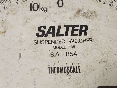 VINTAGE 10 KG SALTER THERMOSCALE MODEL 235 SUSPENDED WEIGHER, MADE IN ENGLAND