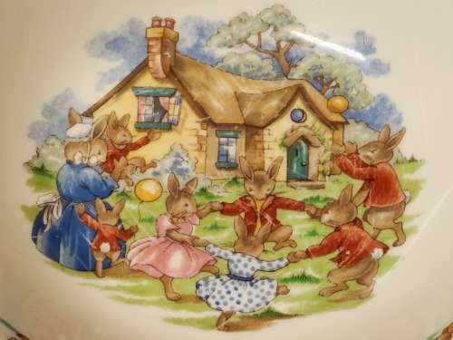 BEAUTIFUL ROYAL DOULTON BUNNYKINS ENGLISH FINE BONE CHINA PORRIDGE BOWL