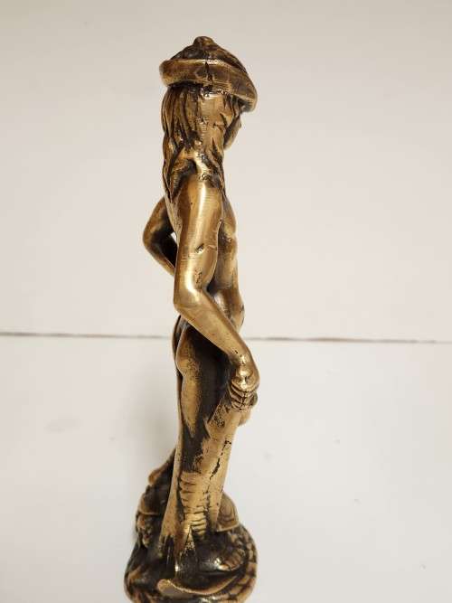 AWESOME FIND! RARE DONATELLO`S DAVID BRONZE SCULPTURE WITH THE HEAD OF GOLIATH UNDERFOOT