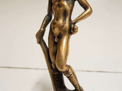 AWESOME FIND! RARE DONATELLO`S DAVID BRONZE SCULPTURE WITH THE HEAD OF GOLIATH UNDERFOOT
