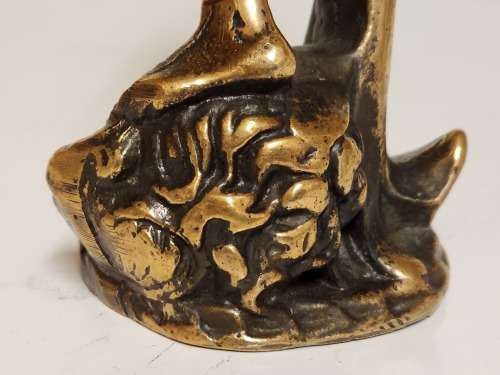 AWESOME FIND! RARE DONATELLO`S DAVID BRONZE SCULPTURE WITH THE HEAD OF GOLIATH UNDERFOOT