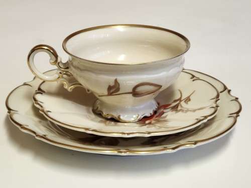 VINTAGE 1939 - 1965 HUTSCHENREUTHER SELB L.H.S BAVARIA GERMANY TEA TRIO