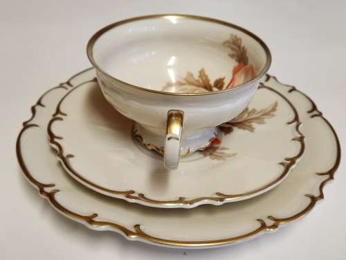 VINTAGE 1939 - 1965 HUTSCHENREUTHER SELB L.H.S BAVARIA GERMANY TEA TRIO