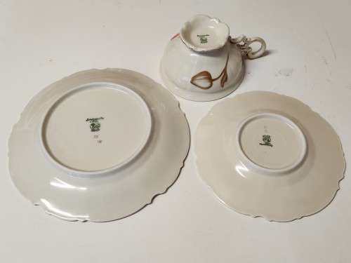 VINTAGE 1939 - 1965 HUTSCHENREUTHER SELB L.H.S BAVARIA GERMANY TEA TRIO