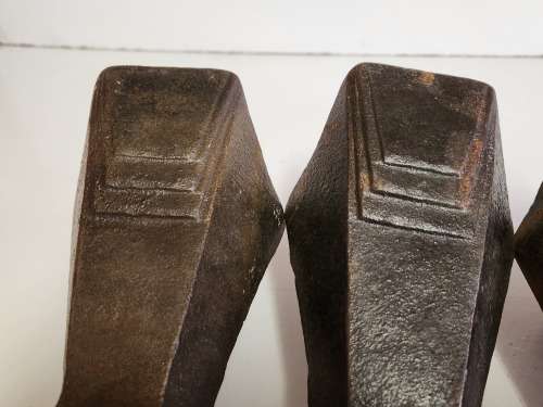 ANTIQUE SET OF FOUR CAST IRON BATH TUB LEGS, SOLID AND VERY HEAVY