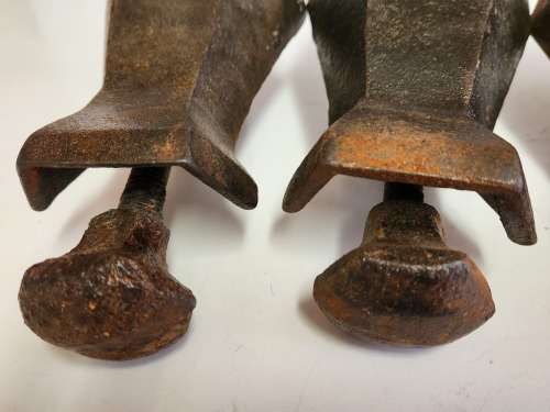 ANTIQUE SET OF FOUR CAST IRON BATH TUB LEGS, SOLID AND VERY HEAVY