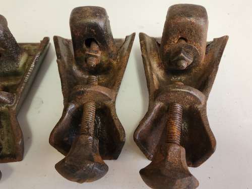 ANTIQUE SET OF FOUR CAST IRON BATH TUB LEGS, SOLID AND VERY HEAVY