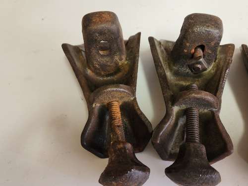 ANTIQUE SET OF FOUR CAST IRON BATH TUB LEGS, SOLID AND VERY HEAVY