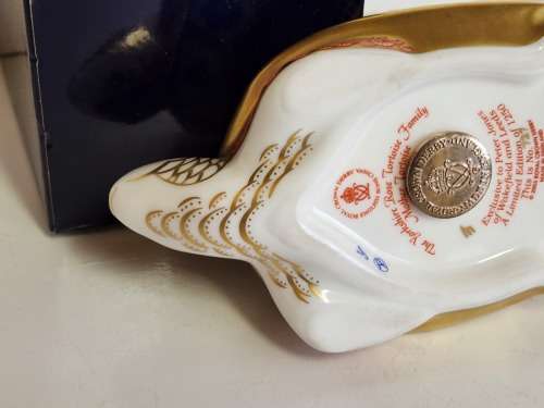 VINTAGE ROYAL CROWN DERBY BONE CHINA MOTHER TORTOISE OF THE YORKSHIRE ROSE TORTOISE FAMILY