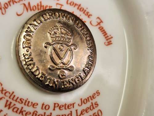 VINTAGE ROYAL CROWN DERBY BONE CHINA MOTHER TORTOISE OF THE YORKSHIRE ROSE TORTOISE FAMILY