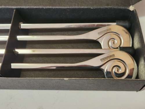 CARROL BOYES FUNCTIONAL ART EARLY DESIGN BOXED KEBABS SKEWER SET OF FOUR